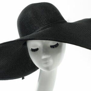 A New Day™ Braided Straw Floppy Hat – Black, One Size